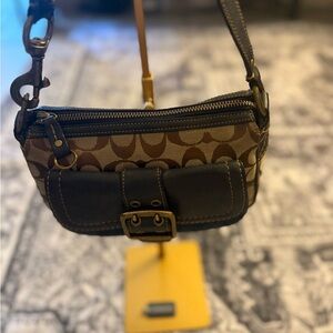 Coach Tan and Black Crossbody Bag